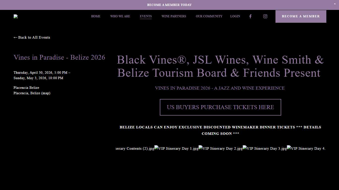 Vines in Paradise - Belize 2026 — Welcome to the New Black Vines Community