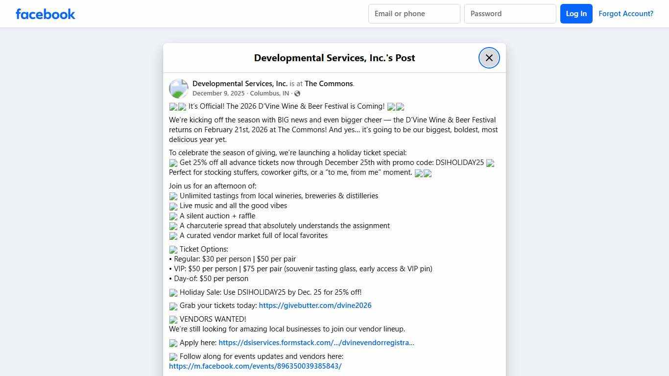 🎄🍷 It’s Official! The 2026... - Developmental Services, Inc. Facebook